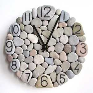 Horloge murale artisanale en pierre naturelle, style Art Déco, rustique, décorative, pour la maison, le salon, le bureau, accessoire de décoration - Product Image 3