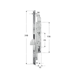 CIERRE GIRATORIO PARA REJILLAS Aluminio 25 mm perno oscilante sobresaliente 24x3mm frente plano en acero inoxidable Carrera de varilla - Product Image 1