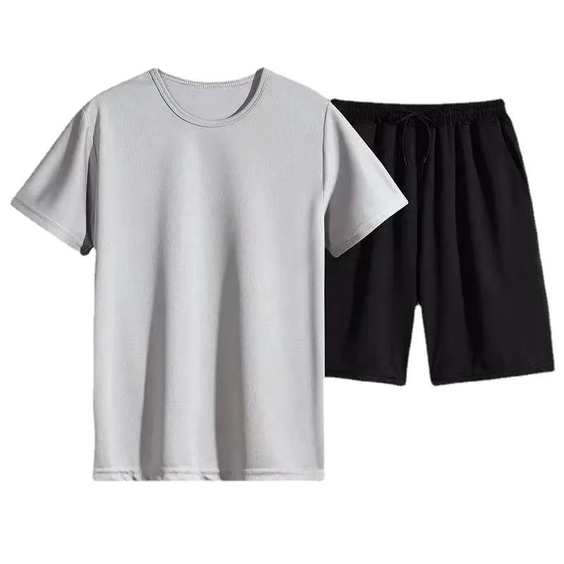 Fitnesskleding Heren 4-Way Stretch Sneldrogende Sportkleding Set Zomer Korte Mouwen T-Shirt Gym Hardloopbroek