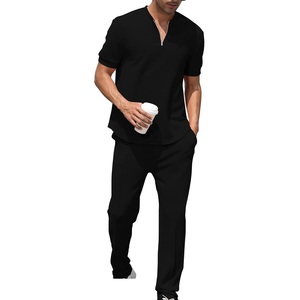 Conjunto Deportivo de Verano 2026 para Hombre, Camiseta y Pantalones de Chándal, Logotipo de Marca Personalizado, 100% Algodón Transpirable, OEM - Product Image 3