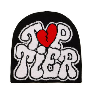 Prix ajustable Bonnet en jacquard tricoté avec lettre personnalisé avec votre logo Bonnet en jacquard de sport à revers Mode Hiver Bonnet en jacquard - Product Image 1