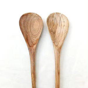 Vaisselle à salade fourchette et cuillère outils de cuisine à long manche serveurs à salade en bois disponibles au meilleur prix ustensiles de cuisine - Product Image 1