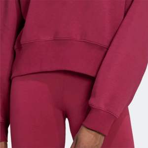 Relaxed Fit Ribbed Crewneck 70% Cotton 30% Recycled Polyester Fleece Ribbed Cuffs and Hem Midnight <b>Black</b> Crop <b>Sweatshirt</b> - Product Image 5