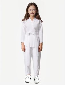 Karate Gi para niños estudiantes uniforme de entrenamiento de artes marciales con cinturón para Judo y Karate Taekwondo Jiu Jitsu - Product Image 5