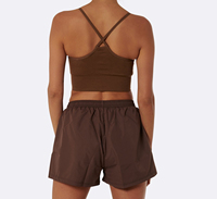 Conjunto Deportivo de Invierno para Mujer, 100% Poliéster, Shorts de Cintura Alta con Sujetador Deportivo, Características de Maternidad, para Yoga, Gimnasio, Fitness y Running