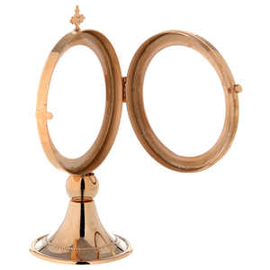 Base de acabado dorado liso de latón de alta calidad, nuevo diseño elegante para suministros de Iglesia, exhibición de adoración, artesanía religiosa - Product Image 5