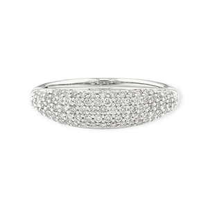 Banda de compromiso antigua de 5 filas de diamantes cultivados en laboratorio de corte redondo de 5,00 quilates para regalo de mujer, oro blanco de 14K - Product Image 1