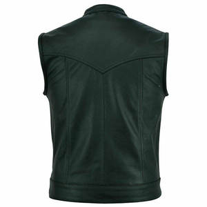 Gilet de motard en cuir de vache véritable pour hommes, pour la conduite à moto, fabrication sur mesure en gros, fabricant pakistanais - Product Image 5