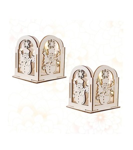 2 uds portavelas de madera estante de exhibición de velas adorno de escritorio portavelas de madera portavelas candelabro Escritorio - Product Image 1