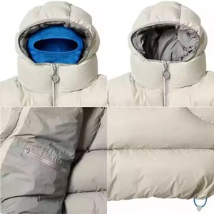 Chaqueta de Plumón Informal Personalizada de Último Diseño a la Venta, Chaqueta de Hombre con Capucha, Bordado con Patrón de Puntos, Invierno, Exterior de PU, Cierre de Cremallera - Product Image 5