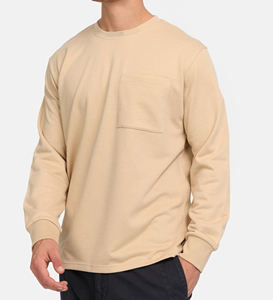 Latest design shoulder zipper pocket style long sleeve crew neck collar wholesale price <b>men</b> <b>sweatshirt</b> - Product Image 2