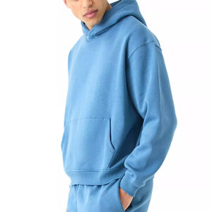 Ensemble de survêtement pour homme, sweat-shirt à capuche, bloc de couleur, tricoté, hipster, 100% coton, molleton, pull-over, ensemble de jogging, vêtements de plein air universels - Product Image 1
