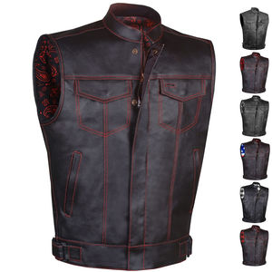 Nouveau gilet de motard en cuir de conception élégante gilet de moto de moto pour les hommes Offre Spéciale gilet et gilets en cuir de bonne qualité - Product Image 1