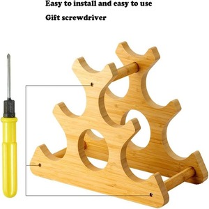 Estante para vino de 6 botellas que ahorra espacio, mesa de construcción de madera maciza para muebles para el hogar, uso en encimera - Product Image 6