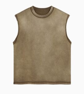 Wholesale 270Gsm Cotton Tank <b>Top</b> Custom Sleeveless T-shirt Men <b>Loose</b> Oversized Acid Wash Mens Sleeveless <b>Vest</b> T-shirt for men - Product Image 5
