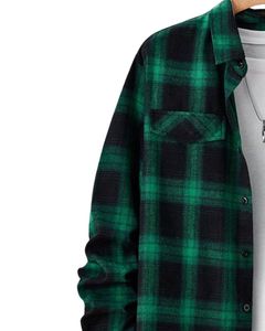 Chemise en flanelle à carreaux vert et noir pour homme, fabriquée sur mesure, boutonnée, manches longues, décontractée, chemise d'hiver à carreaux, tissu doux et chaud - Product Image 3