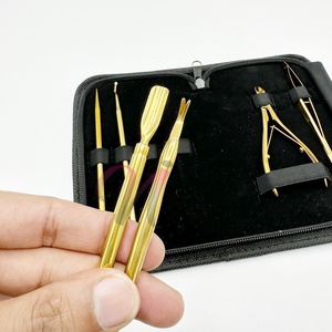 Herramientas profesionales para uñas, empujador de cutículas chapado en oro rosa, Kit de manicura y pedicura de acero inoxidable sostenible, caja con logotipo personalizado - Product Image 2