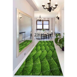 Tapis en velours de luxe imprimé motif herbe verte : Tendance, floral, personnalisé, adapté aux animaux domestiques - Product Image 4