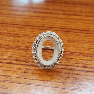 Plata de Ley 925 auténtica, 8x10mm, ajuste de bisel, diseño de cuentas, anillo de compromiso de montaje semi, chapado en oro de 14K, hecho a mano, personalizado para mujer - Product Image 2
