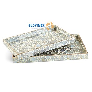 Best New Collection Mother Of Pearl Fruit Candle <b>Trays</b> Serving Storage <b>Trays</b> Sustainable Woven Safe <b>Kitchen</b> <b>Tray</b> Organizer - Product Image 1