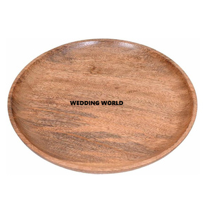 Nuevo diseño plato de madera mesa de forma redonda diseñador de lujo decorativo utensilios de cocina hechos a mano artículos para el hogar placa de madera al por mayor - Product Image 3