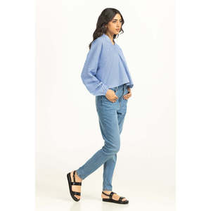 Camisas Casuales de Popelina para Mujer, Diseño Geométrico Simple a Cuadros, Logotipo Bordado, Decoraciones con Lentejuelas, Asimétricas, Tallas XL 4XL para Primavera/Verano - Product Image 6