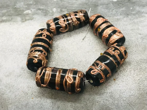 Cuentas de vidrio comerciales temáticas tribales y antiguas de 8mm y 4mm hechas a medida, patrones redondos multicolores para diseños de joyería - Product Image 3