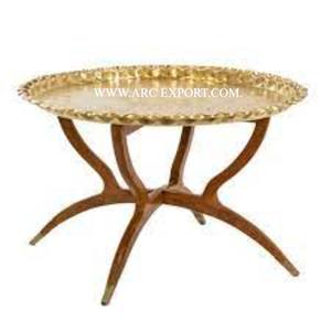 Meubles de grande taille en métal plaqué or Resorts Table marocaine à tambour Meilleure vente Table basse décorative unique pour chambre à coucher à vendre - Product Image 1