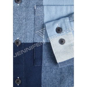 Camisa de tela de franela informal para hombre con capucha Material 100% tela de lana manga larga bolsillos en el pecho cuello redondo botones cierre - Product Image 3