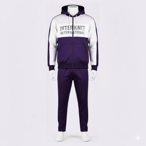 Ensemble de survêtement deux pièces pour homme OEM 100 % polyester, effet délavé, avec veste zippée intégrale et pantalon - Product Image 1