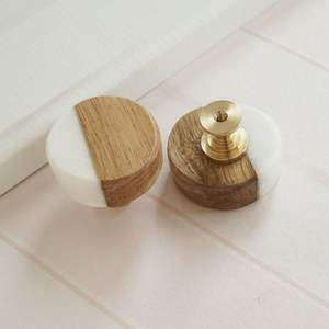 Perillas de Madera de Mármol, Duraderas, Hechas a Mano, Acabado Natural, Herrajes de Lujo para Muebles, Interiores de Cocina Modernos, Craft Valley - Product Image 5