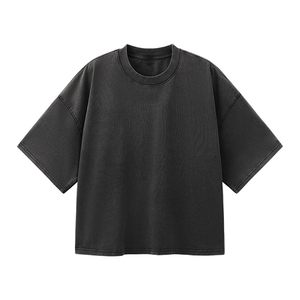 Marca de moda Camiseta ajustada para hombre Estilo Europeo Americano Manga corta de gran tamaño 25 Primavera/Verano 270GSM Algodón puro Sólido - Product Image 2