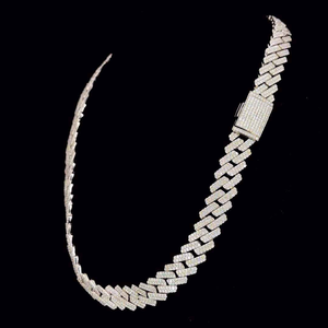 Cadena Cubana Hip Hop con Incrustaciones de Diamantes Moissanite VVS, Joyería Corporal Unisex para Ocasiones Especiales - Product Image 1