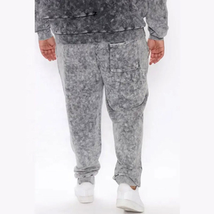 Venta caliente de moda Slim Fit hombres lavado ácido chándal ropa de entrenamiento cómodo pulóver hombres lavado ácido chándal con OEM - Product Image 5