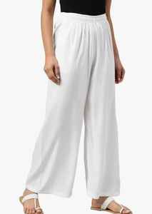 Femmes respirant taille moyenne jambe large tricoté Palazzos Style d'été décontracté avec fermeture à la taille élastique Techniques teintes unies - Product Image 4