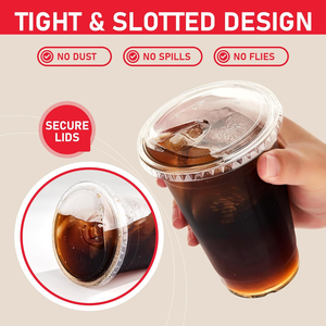 <b>Plastic</b> <b>Cups</b> with <b>Lids</b> 16oz Clear Disposable Iced Coffee <b>Cups</b> with Strawless Sip <b>Lids</b> Drink <b>Cup</b> for Cold Drinks Iced Coffee - Product Image 2