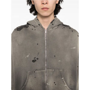 OEM Personnalisé, Solide, Écologique, Tendance, Streetwear, avec ornements en strass effet vieilli, délavé à l'acide, 100% Coton, Hiver - Product Image 3