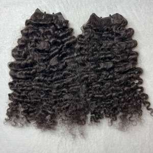 Grade 10A 12A Extensions de cheveux bouclés birmans bruts super doublement étirés de couleur naturelle non traités vietnamiens prix de gros - Product Image 1