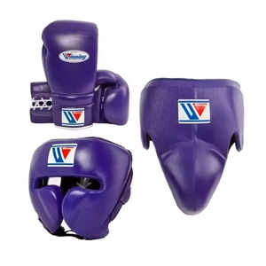 Vente chaude nouveau violet en cuir véritable confort professionnel combat ensemble de boxe à lacets rembourrage doux enfants et adultes ensemble de boxe - Product Image 1