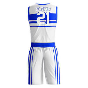 Ensemble de maillots de basket-ball en polyester 100% respirant de dessin animé imprimé par transfert de chaleur vierge pour hommes adultes personnalisés en gros pour le collège - Product Image 5