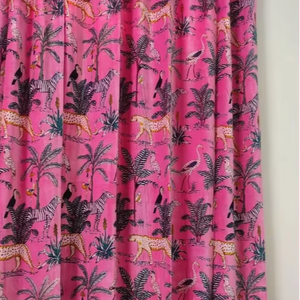 Hecho a mano moderno Boho Hippie estampado Rosa terciopelo cortinas Hotel decorativo algodón ventana sombra indio estilo Vintage - Product Image 1