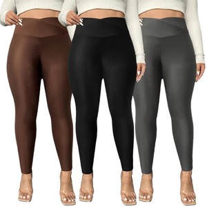 Leggings Deportivos de Talla Grande para Mujer, Leggings de Yoga Casuales de Cintura Alta, Elásticos, con Diseño Delgado y Liso - Product Image 5