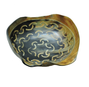 Natural Color & Shape Horn Decorative Bowl Minimalist Carbine Design Horn <b>Dinnerware</b> Bowl Antique Look Food Serving Horn Bowl - Product Image 1