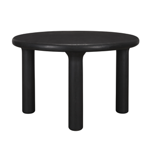 Modern Natural Textured Black Mango <b>Wood</b> Round Dining <b>Table</b> In Pillar Style Legs <b>Folding</b> Easy Movable Best For Home Restaurant - Product Image 3