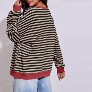 Sudadera de Algodón para Mujer, Cuello Redondo, Secado Rápido, Transpirable, Ajuste Regular, Mangas Largas, Felpa, Talla Grande - Product Image 2