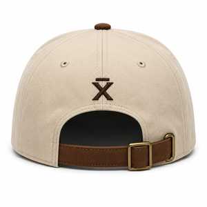 Gorra de Béisbol Deportiva de Algodón Bicolor con Bordado 3D Personalizado, Color Beige y Marrón Premium, 6 Paneles, Corona Curva con Logotipo - Product Image 2