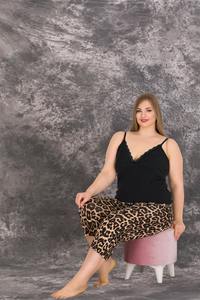 Ensemble de vêtements de maison en viscose pour femmes grandes tailles, toucher doux, manches courtes, pyjama d'été - Product Image 3