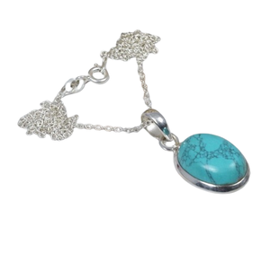 December MONTH พลอยทองแดงสีฟ้าเทอร์ควอยซ์925เงินสเตอร์ลิงอัญมณีธรรมชาติจี้ทำด้วยมือของขวัญเครื่องประดับสำหรับเธอ - Product Image 1