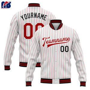 Veste universitaire personnalisée, style baseball classique, boutons-pression, veste coupe-vent en polaire, veste bomber pour équipe avec nom et numéro - Product Image 3