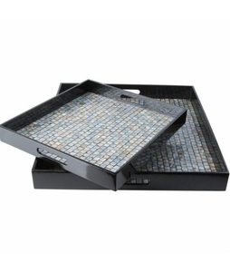 Plateau de service en fer doré forme personnalisée taille poignée assiette durable plat cuisine maison fête couleur personnalisée - Product Image 2